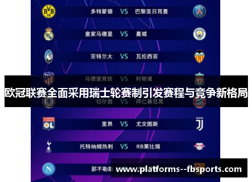 欧冠联赛全面采用瑞士轮赛制引发赛程与竞争新格局